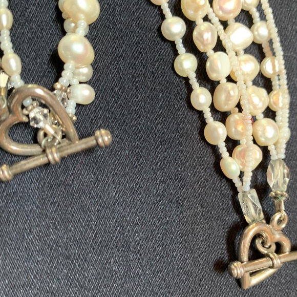 Freshwater Pearl, Crystal, and Sterling Jewelry Se - Picture 2 of 9